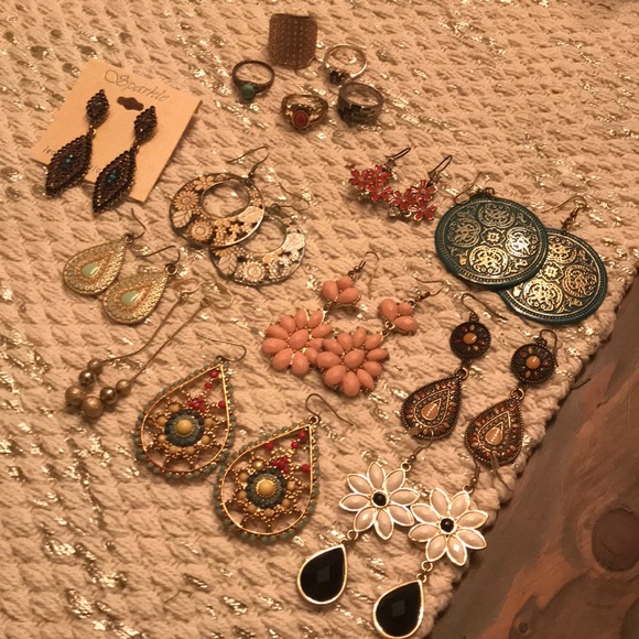 Francesca's Collections Jewelry - Lot of earrings and rings